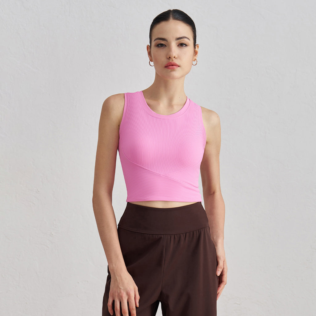 FPS Fixed Cup Sports Vest One-Piece Fitted Slimming Fitness Bra 1506WX