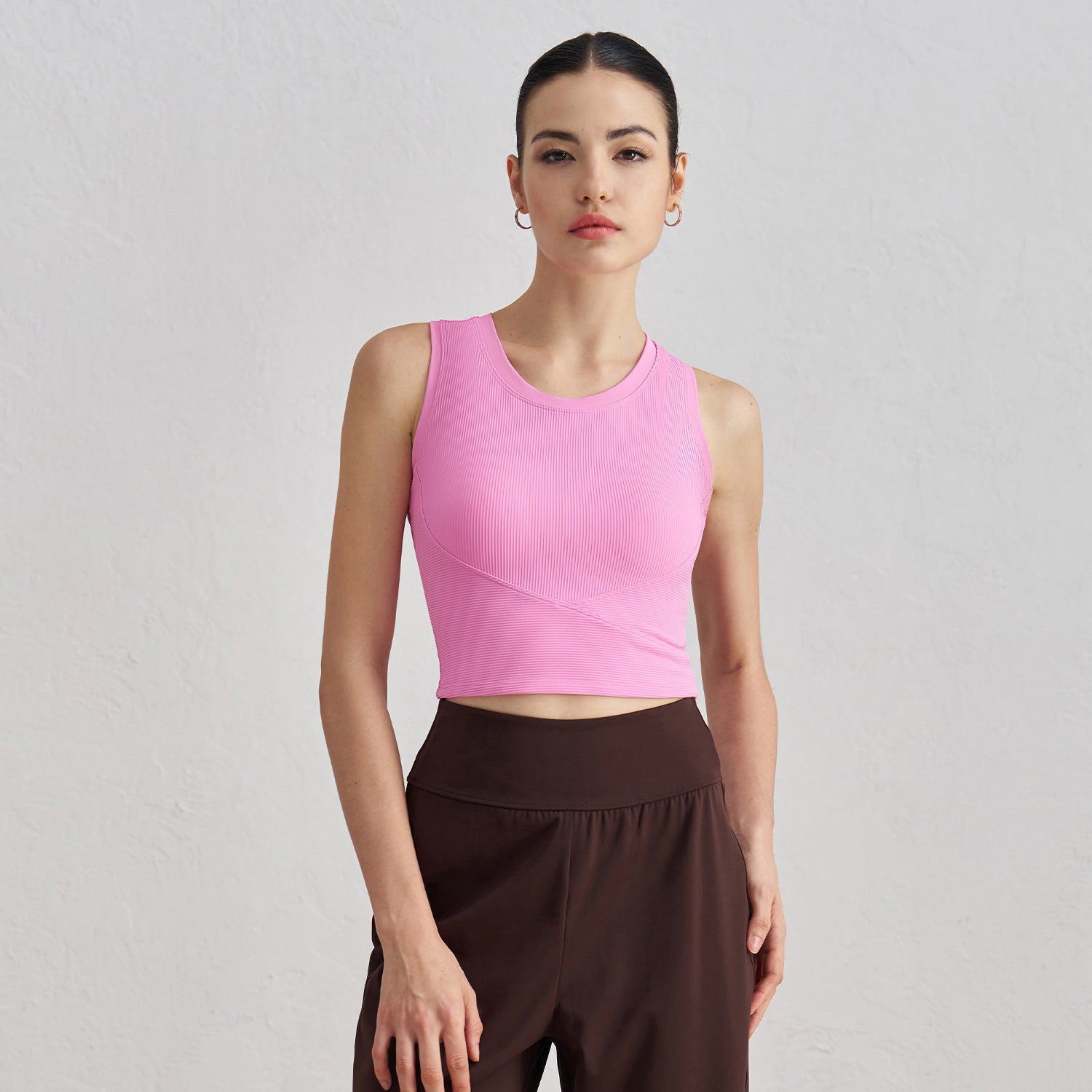 FPS Fixed Cup Sports Vest One-Piece Fitted Slimming Fitness Bra 1506WX