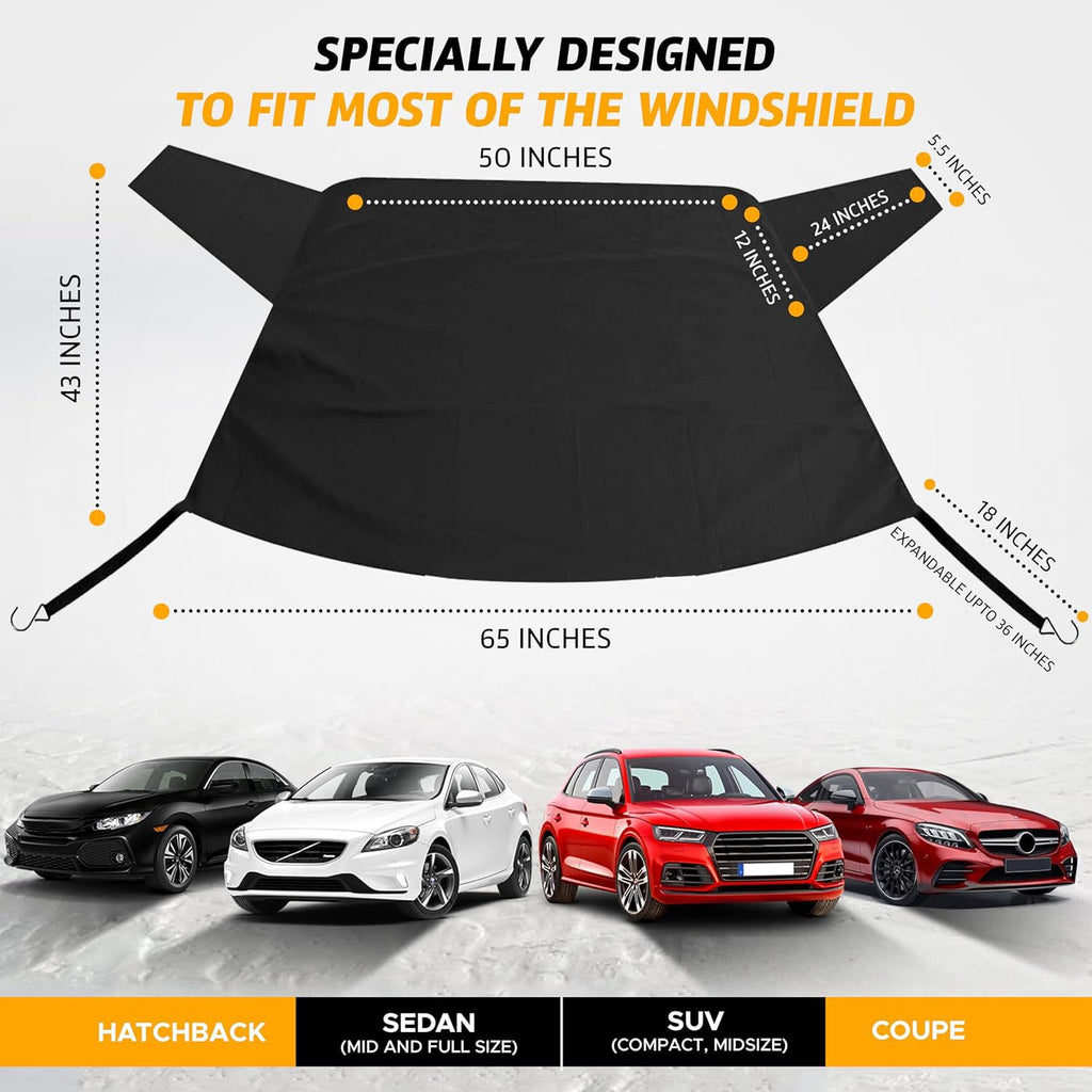 600D Oxford cloth car snow cover, front windshield snow cover, anti freezing and anti frost 360