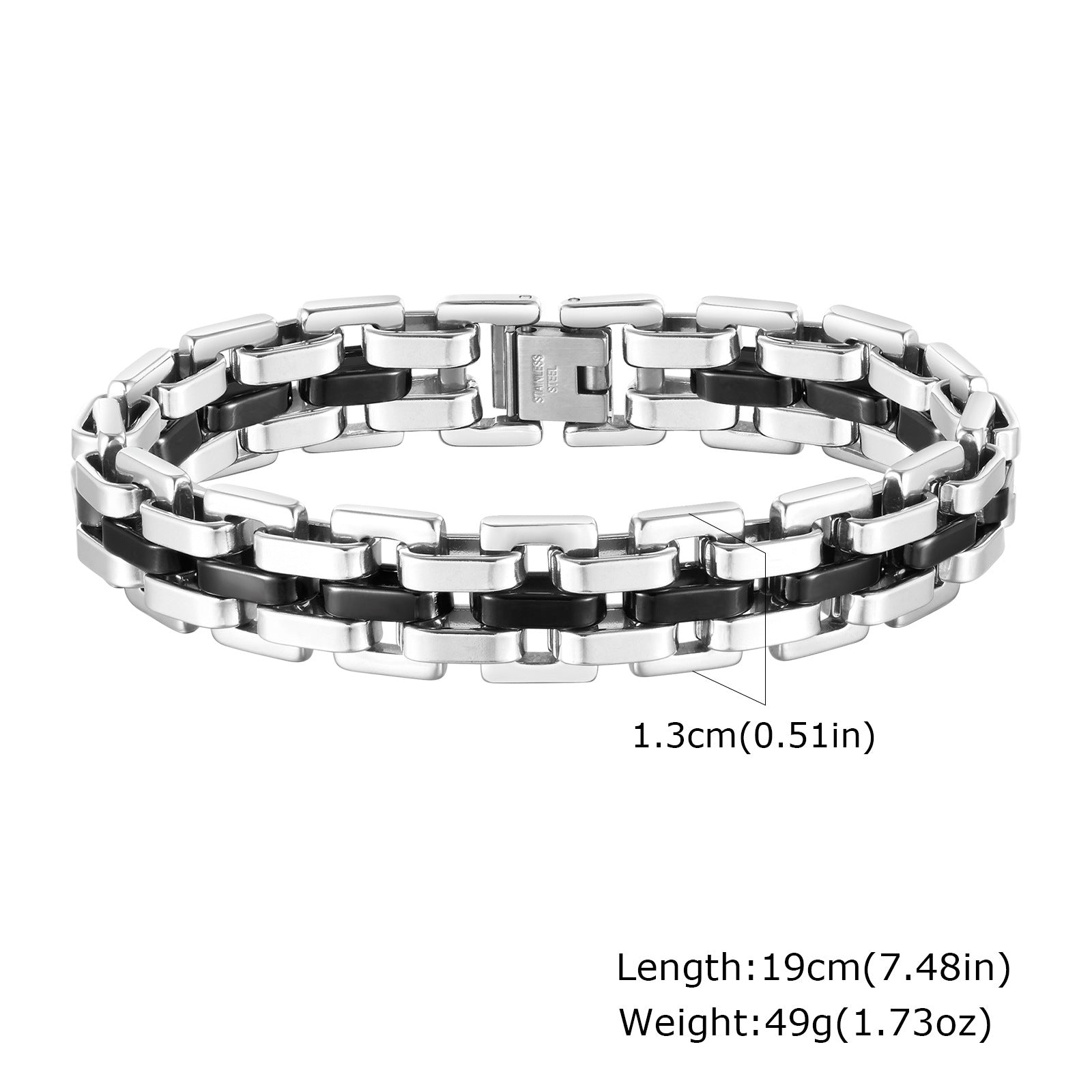 Minimalist men's wide face stainless steel strap gold bracelet 250