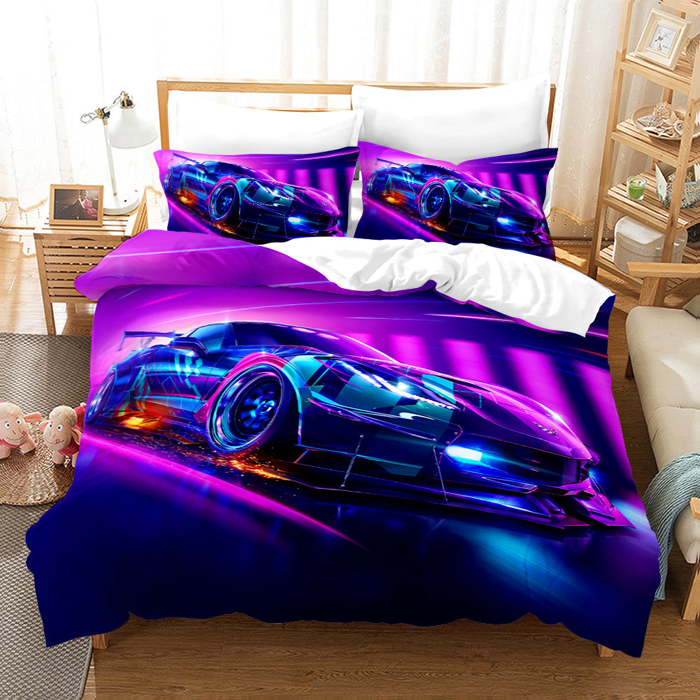 3D Sports Car Cross-Border Home Textiles Three-Piece Bedding Set Four-Piece Bedding Set 242