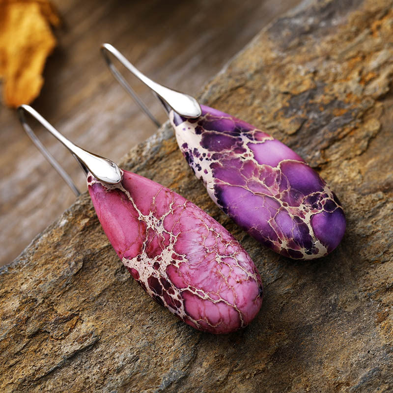 Bohemian Emperor Stone Droplet Pendant Earrings 275