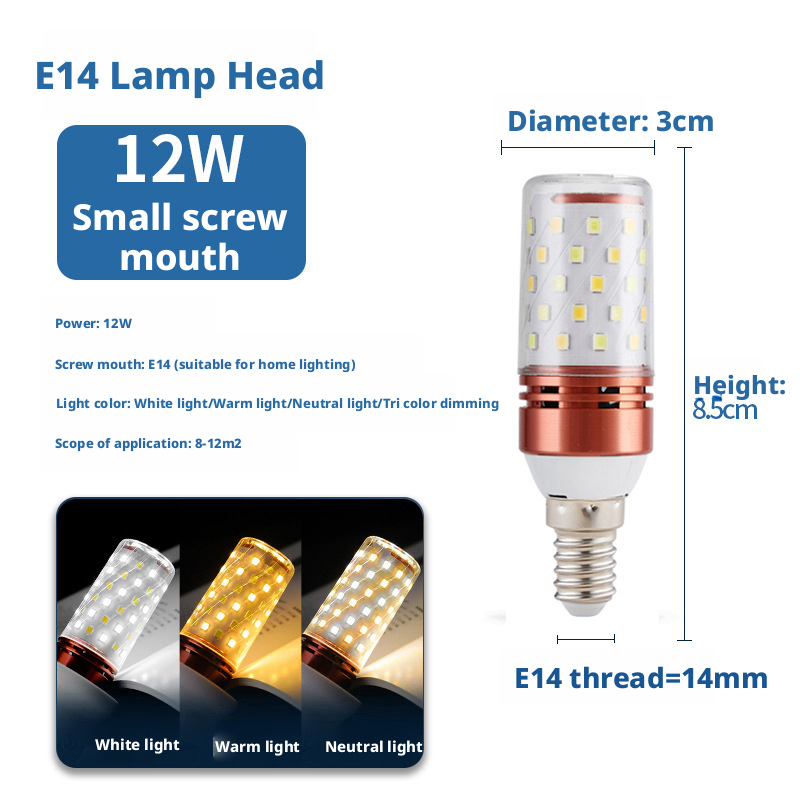 LED bulb screw energy-saving corn lamp super bright household E27E14 crystal pendant light 549