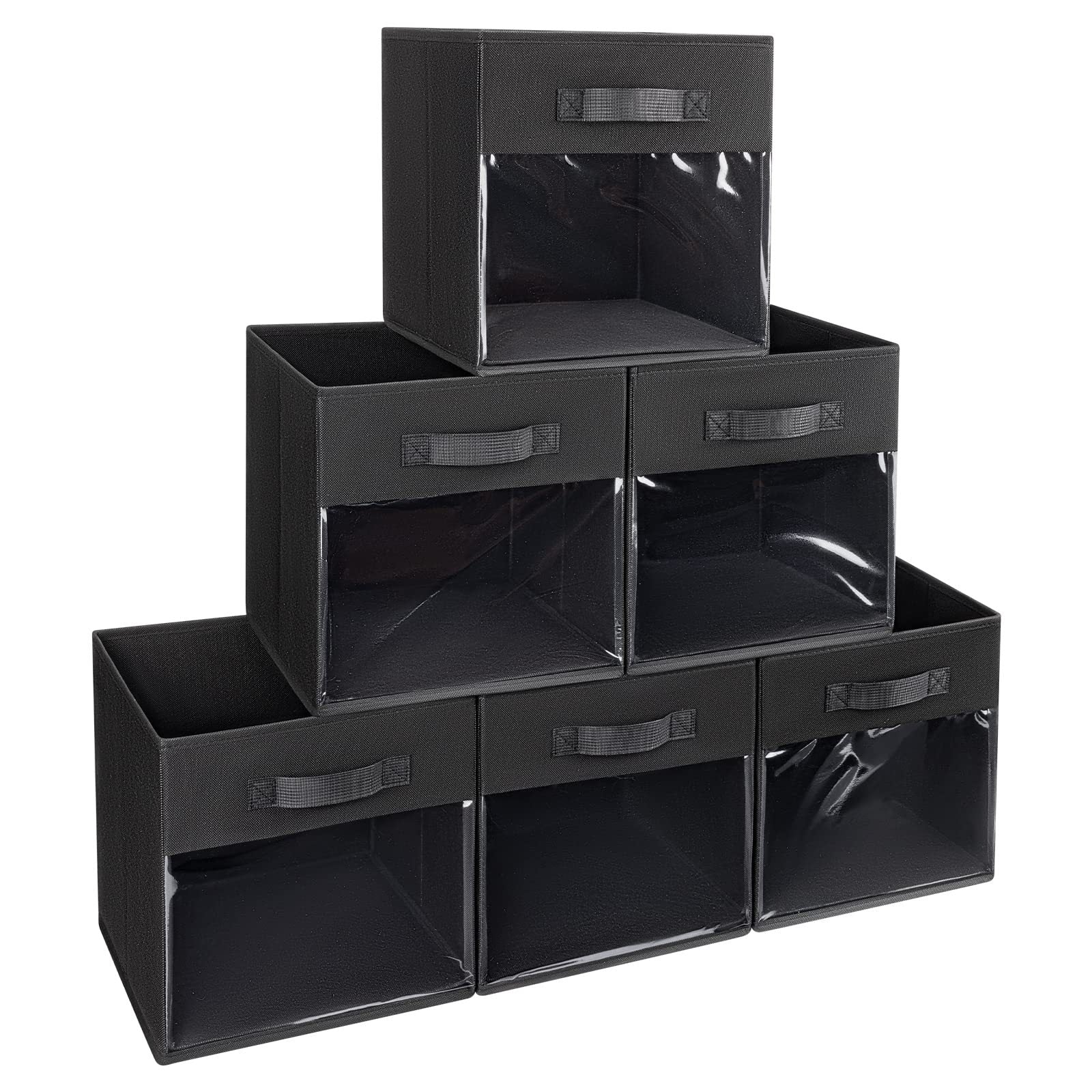 Foldable fabric storage box with handle, wardrobe drawer-style, square, lidless fabric storage box for clothes and miscellaneous items 613