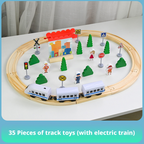 High speed rail wooden track car simulation electric train wooden small train toy package 206