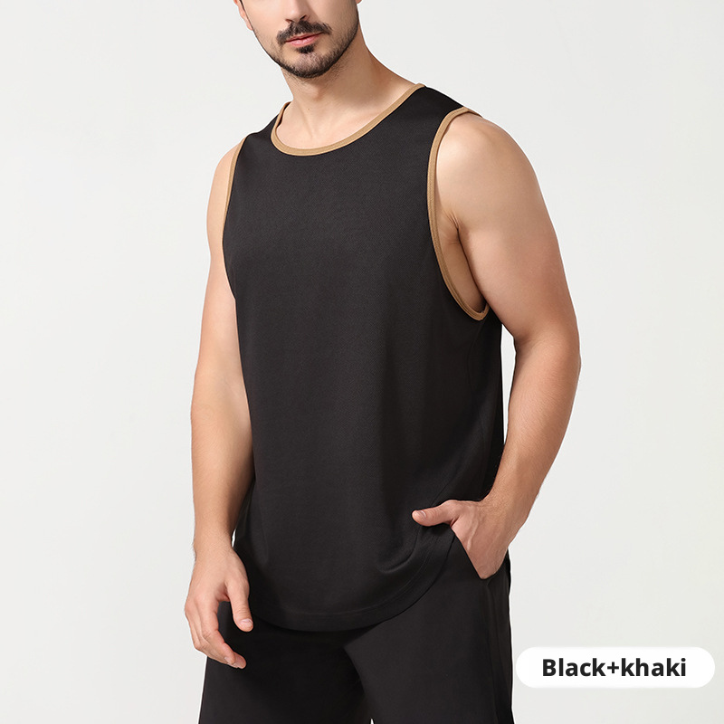 Quick drying vest men's summer plus size fitness vest running top basketball training loose sports vest 438