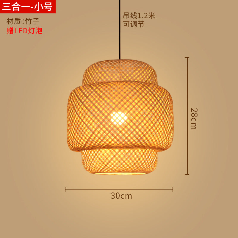 Bamboo woven lanterns and pendant lights, new Chinese style, bamboo art lights for restaurants and shops, commercial use 599