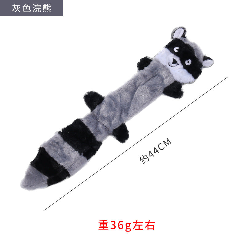 Leather shell animal plush toy interactive chew resistant dog toy 319