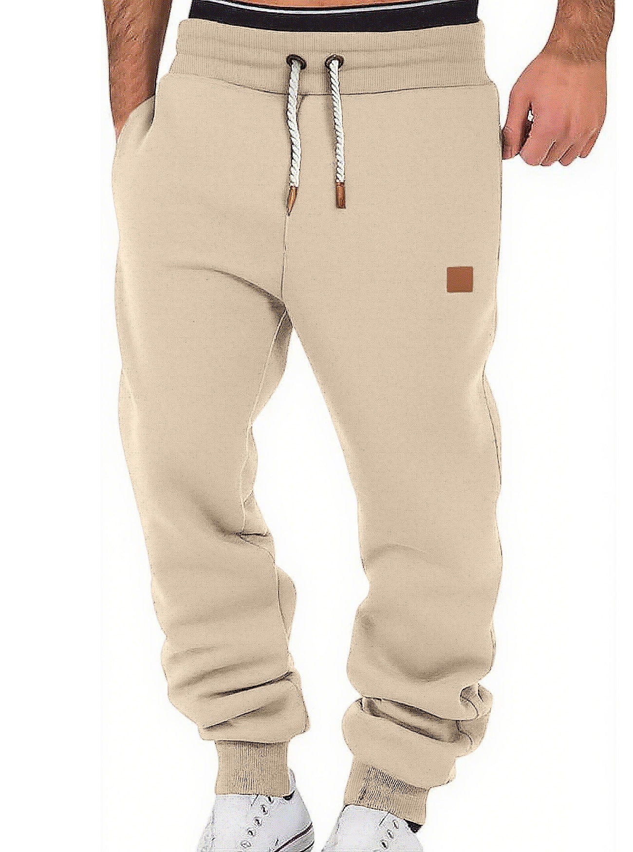 Men's Spring and Autumn Solid Color Trendy Sports Casual Sweatpants European and American Loose Jogger Slouch Pants 479