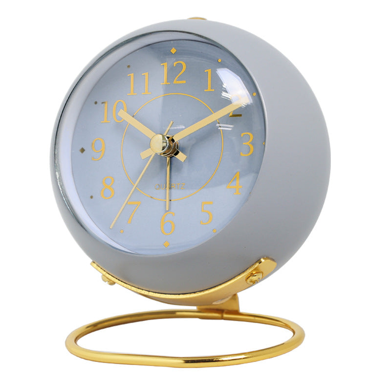 Creative electronic desk clock, minimalist children's alarm clock, new desktop bedside, student silent night light pointer clock 590