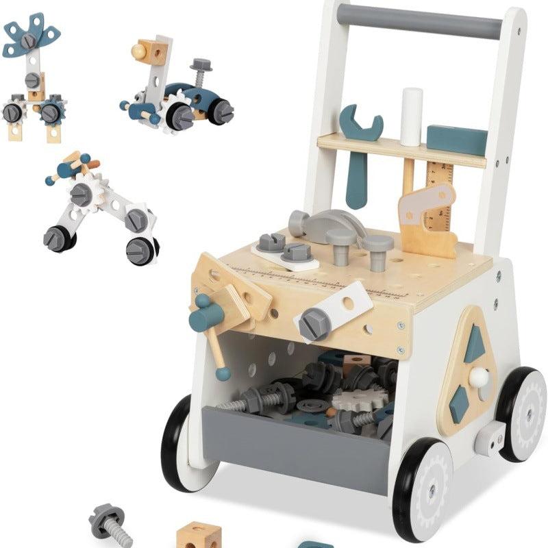 Learn walking toys with wheels and wooden baby strollers 6-12 months old 205