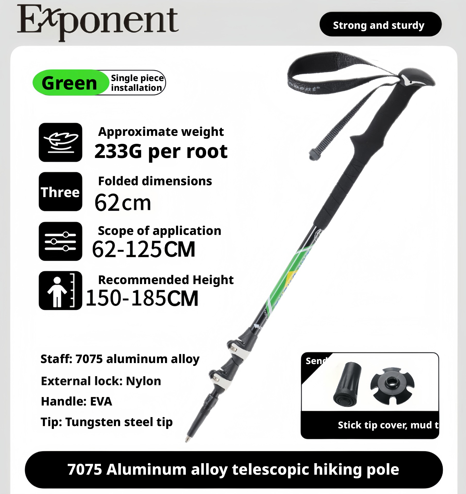 Aluminum alloy trekking poles, outdoor hiking poles, ultra-lightweight and retractable 509