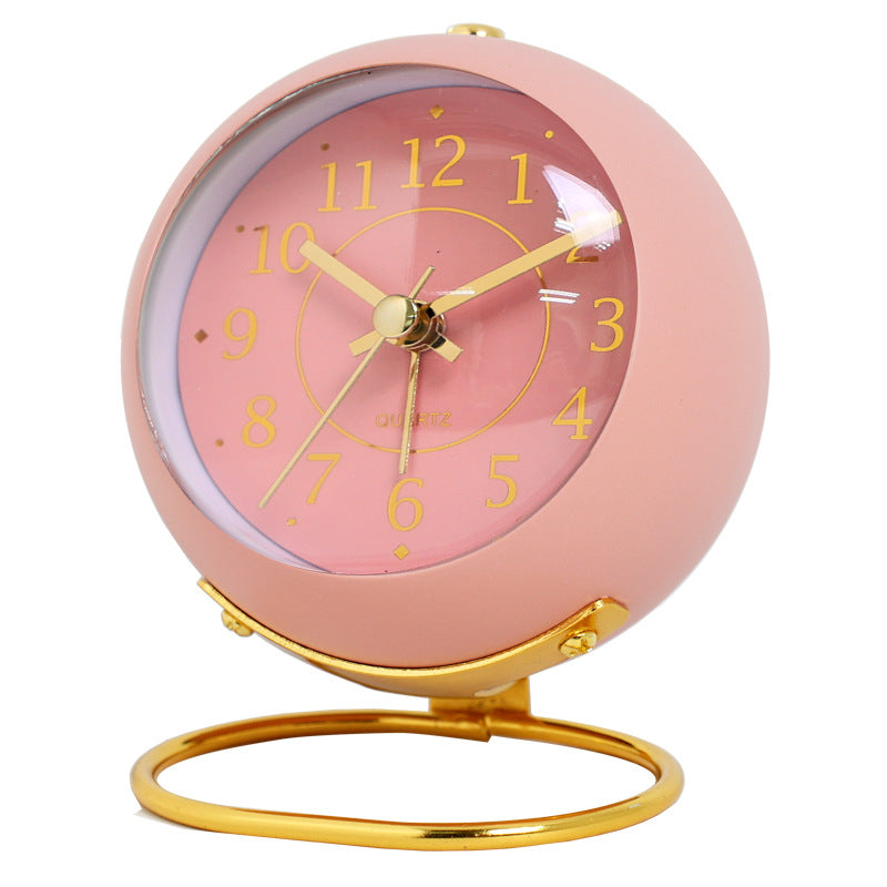 Creative electronic desk clock, minimalist children's alarm clock, new desktop bedside, student silent night light pointer clock 590