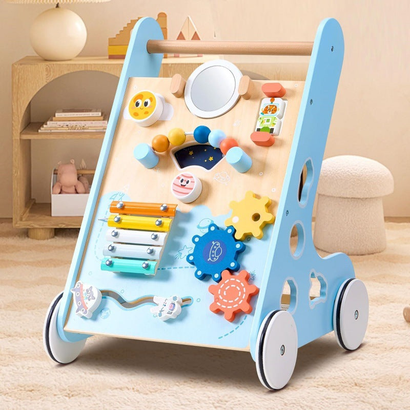 Learn walking toys with wheels and wooden baby strollers 6-12 months old 205