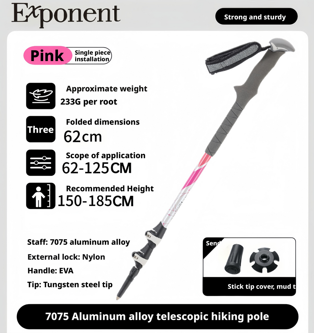 Aluminum alloy trekking poles, outdoor hiking poles, ultra-lightweight and retractable 509