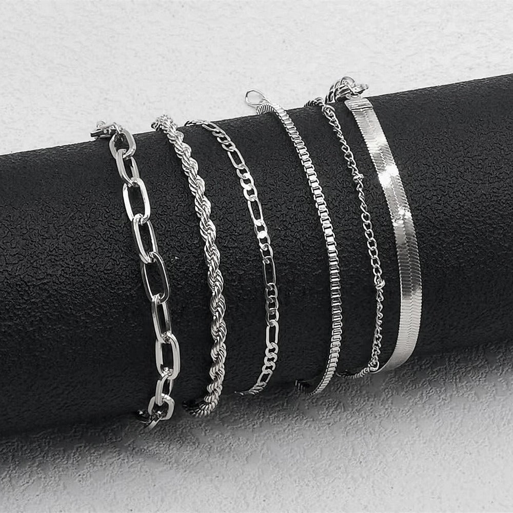 Fashionable explosive exquisite metal set bracelet 5-piece set 280
