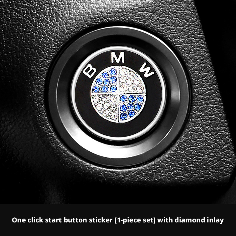 One key start decoration sticker for cars, protective cover modification, ignition switch button sticker 389