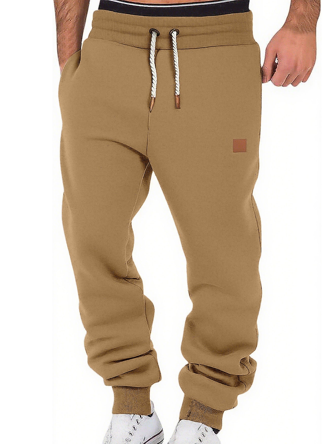 Men's Spring and Autumn Solid Color Trendy Sports Casual Sweatpants European and American Loose Jogger Slouch Pants 479