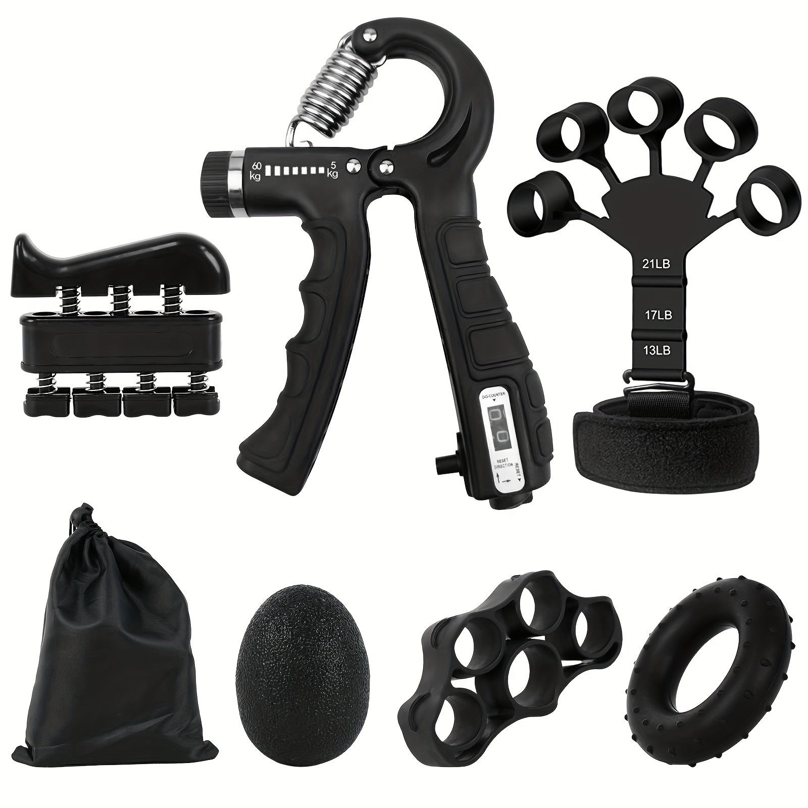 Adjustable Grip Trainer Set Hand Trainer Grip Ring Finger Trainer Combination 427