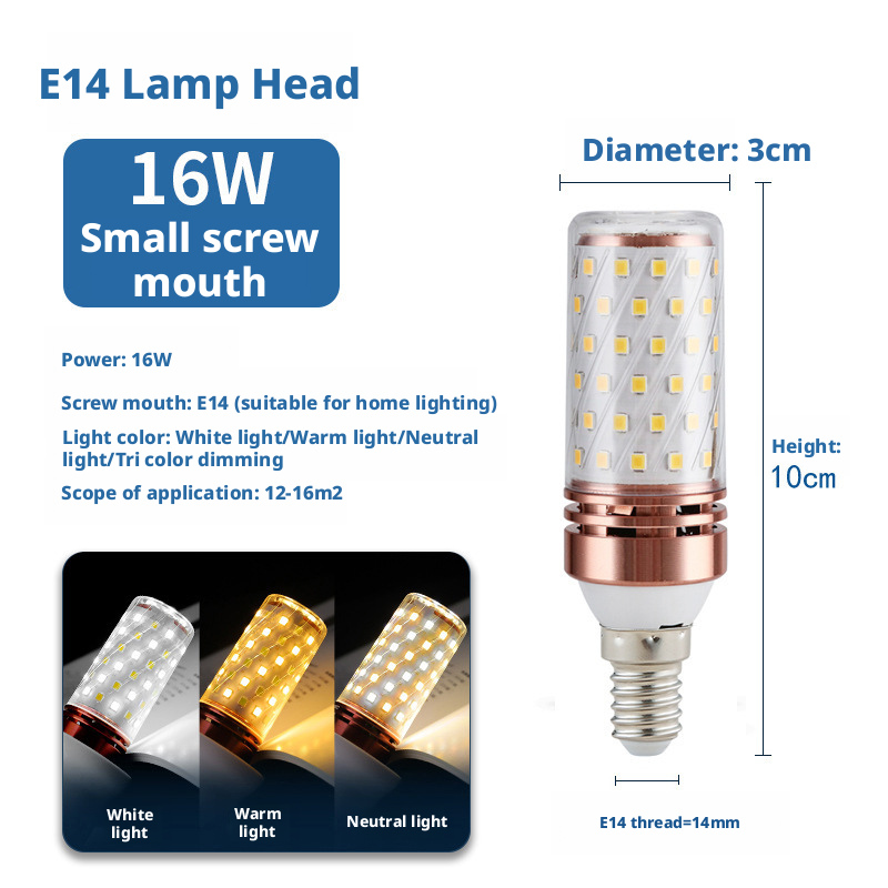 LED bulb screw energy-saving corn lamp super bright household E27E14 crystal pendant light 549