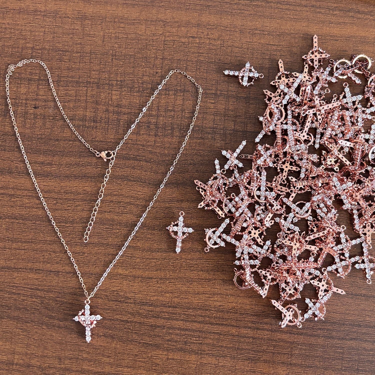 S925 sterling silver full diamond cross necklace neckchain, American hip-hop 279
