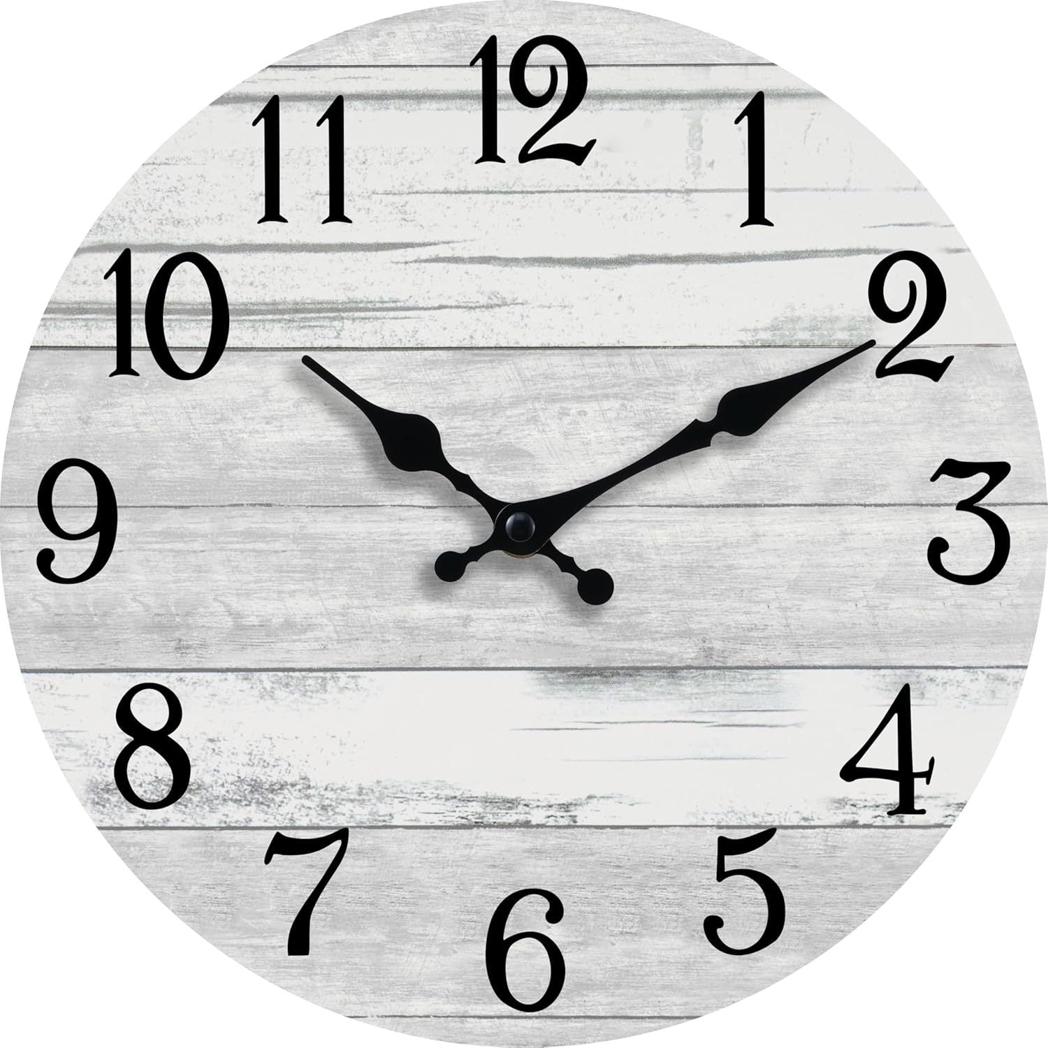 Simple wood grain living room clock, silent circular clock, wall mounted clock, home living room decoration clock 586