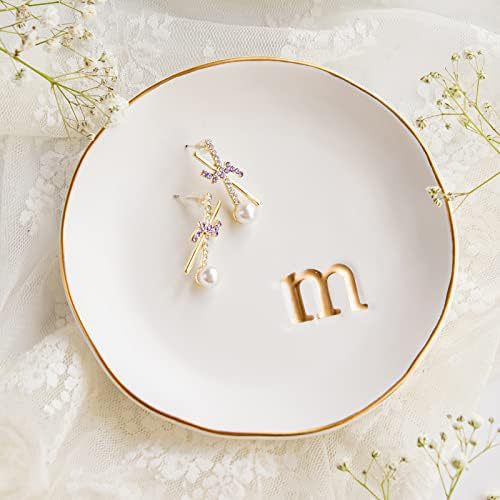 Ladies' engagement and wedding gift ceramic ring plate 260