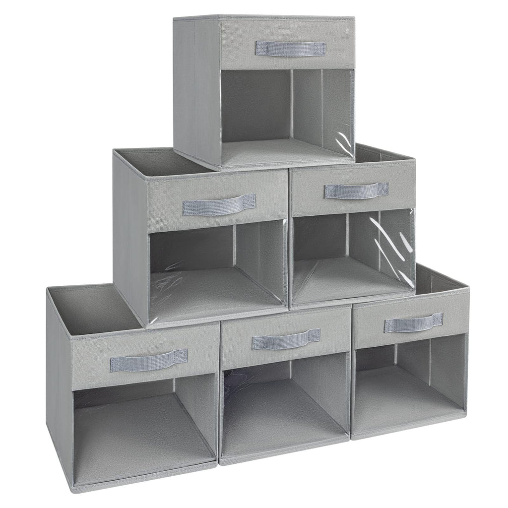 Foldable fabric storage box with handle, wardrobe drawer-style, square, lidless fabric storage box for clothes and miscellaneous items 613