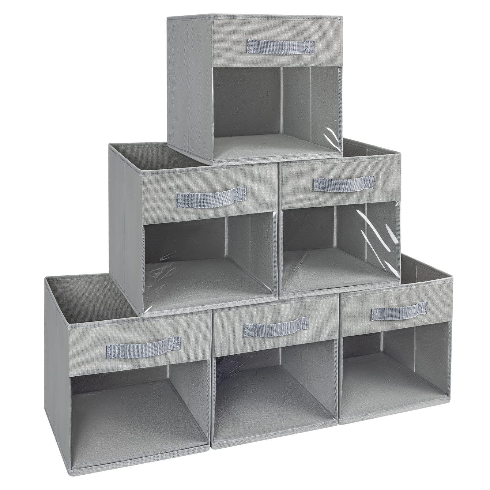 Foldable fabric storage box with handle, wardrobe drawer-style, square, lidless fabric storage box for clothes and miscellaneous items 613
