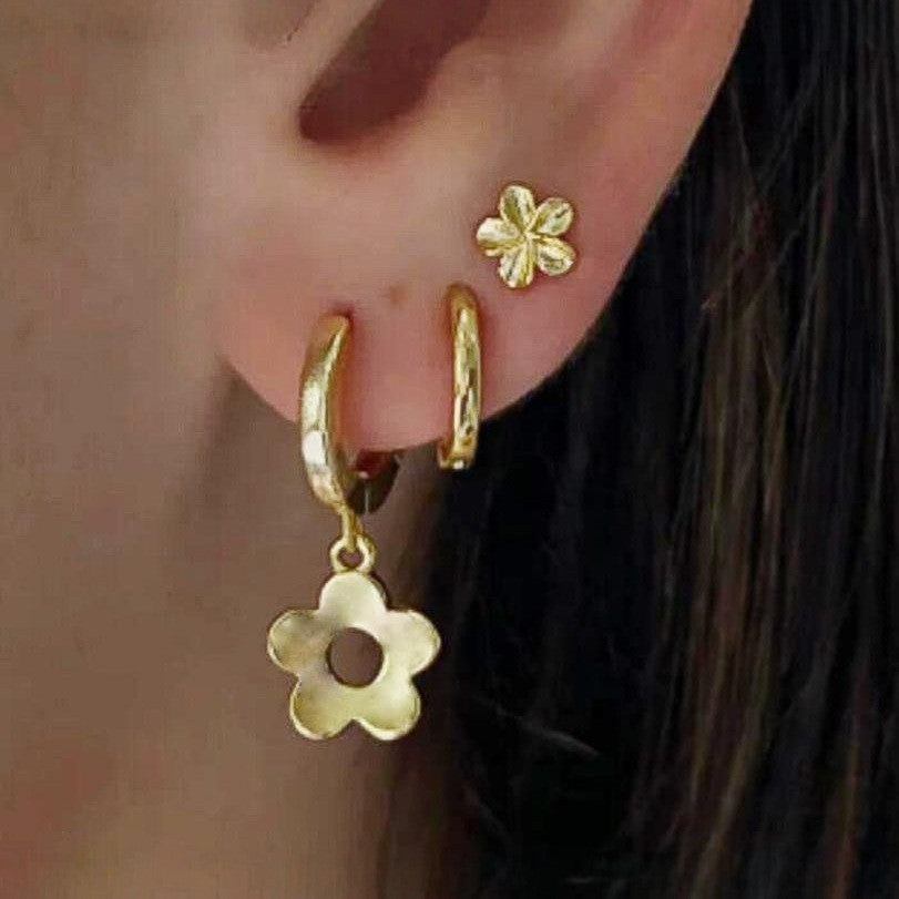 Inlaid zircon copper ear buckle creative temperament zirconia twist buckle earring set 3-piece set 277