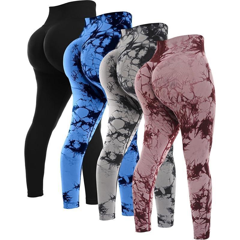 4 Piece Butt Lifting Workout Leggings for Women Seams Gym 430