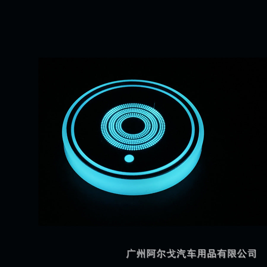 Car luminous coasters with single CE certification, popular car charging cup lights 558