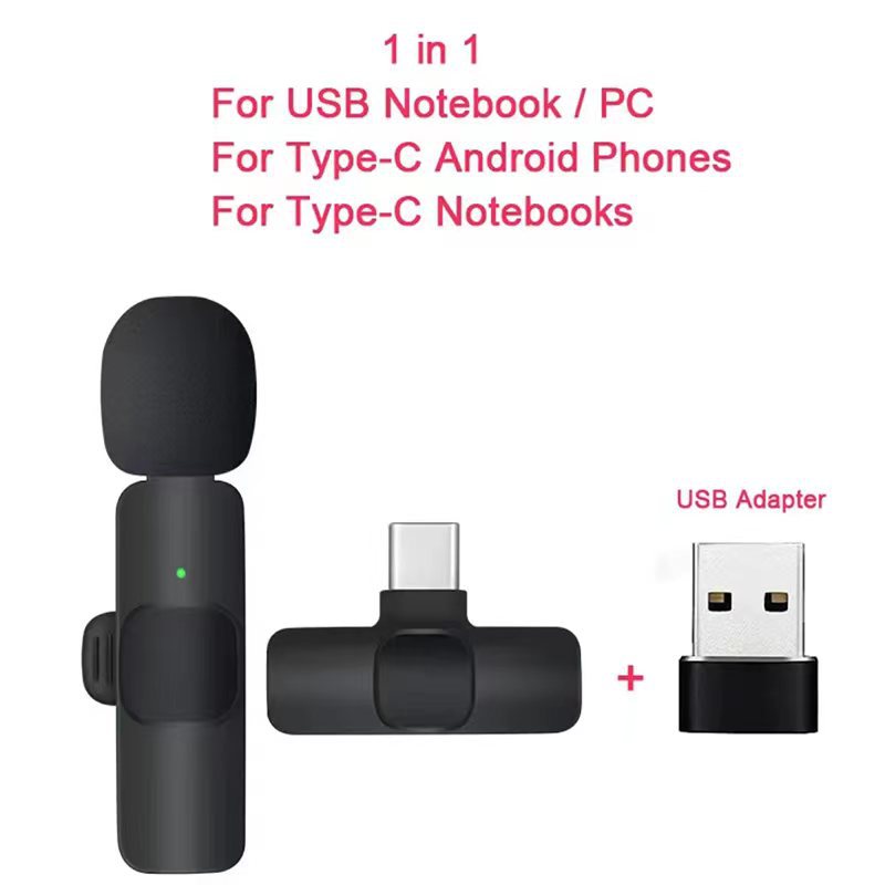 Wireless lavalier microphone K1K9J13 with one to two live streaming reception 186