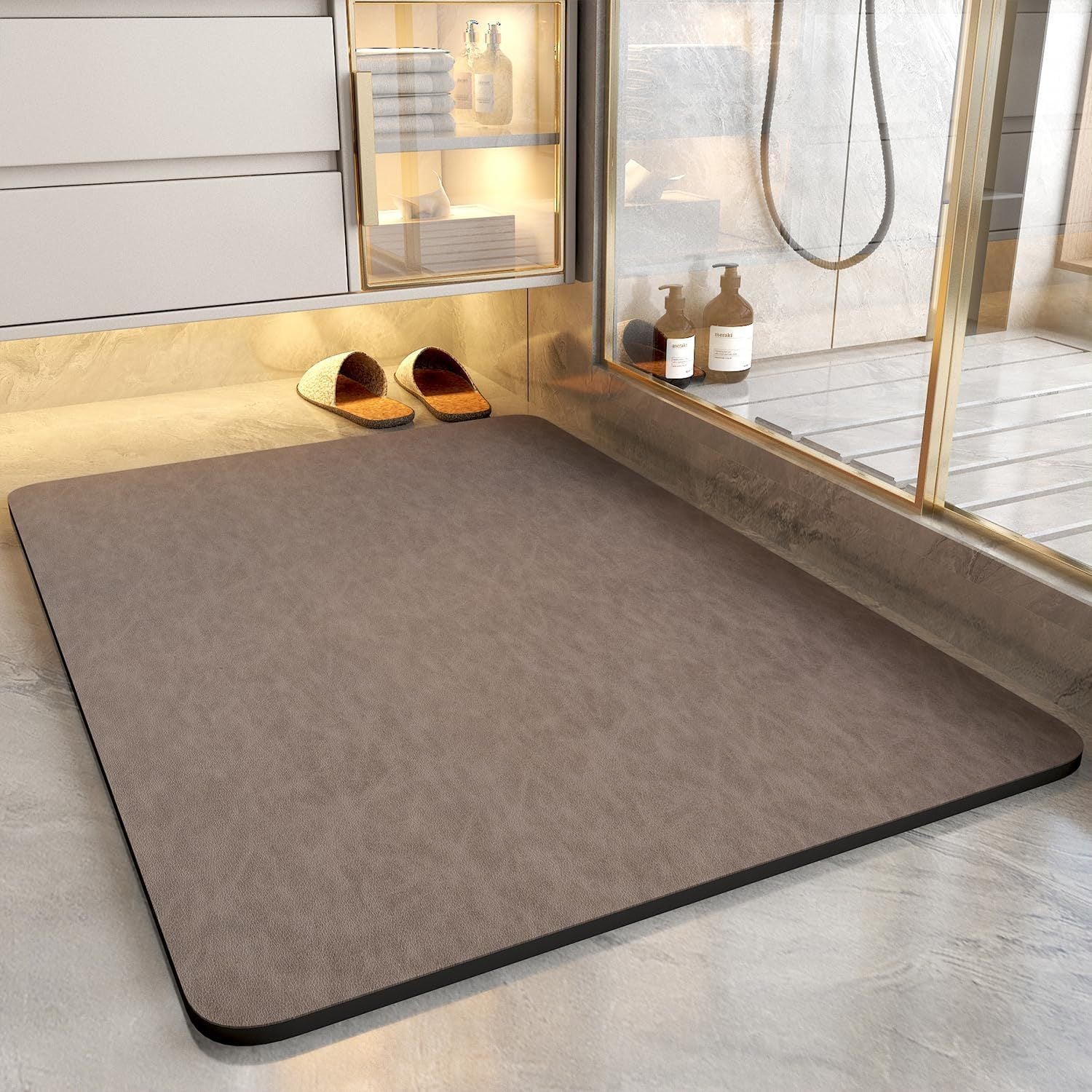 Soft diatomaceous earth absorbent mat  toilet door anti-slip quick-drying mat 018