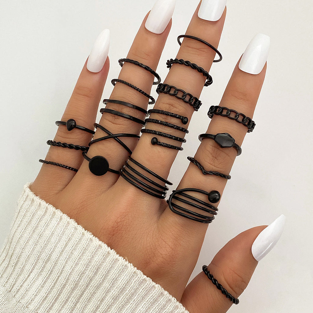 Electrophoretic Black Butterfly Diamond Set Ring Pearl Ring 289