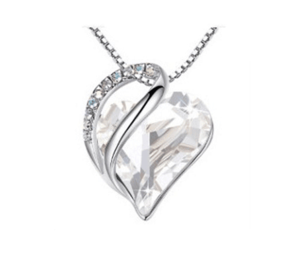 Love shaped geometric birth stone necklace jewelry women's collarbone chain gift 298