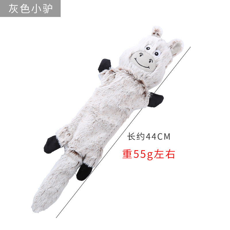 Leather shell animal plush toy interactive chew resistant dog toy 319