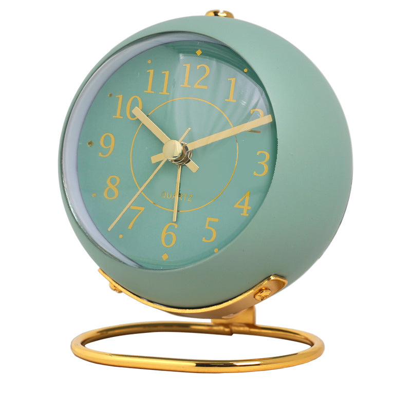 Creative electronic desk clock, minimalist children's alarm clock, new desktop bedside, student silent night light pointer clock 590