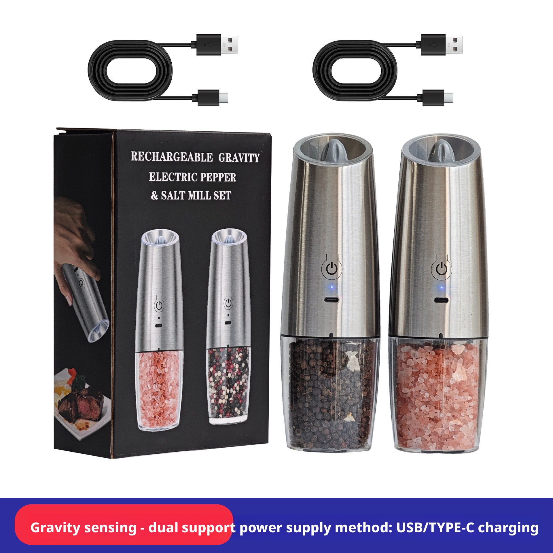Electric pepper grinder and sea salt grinder 165