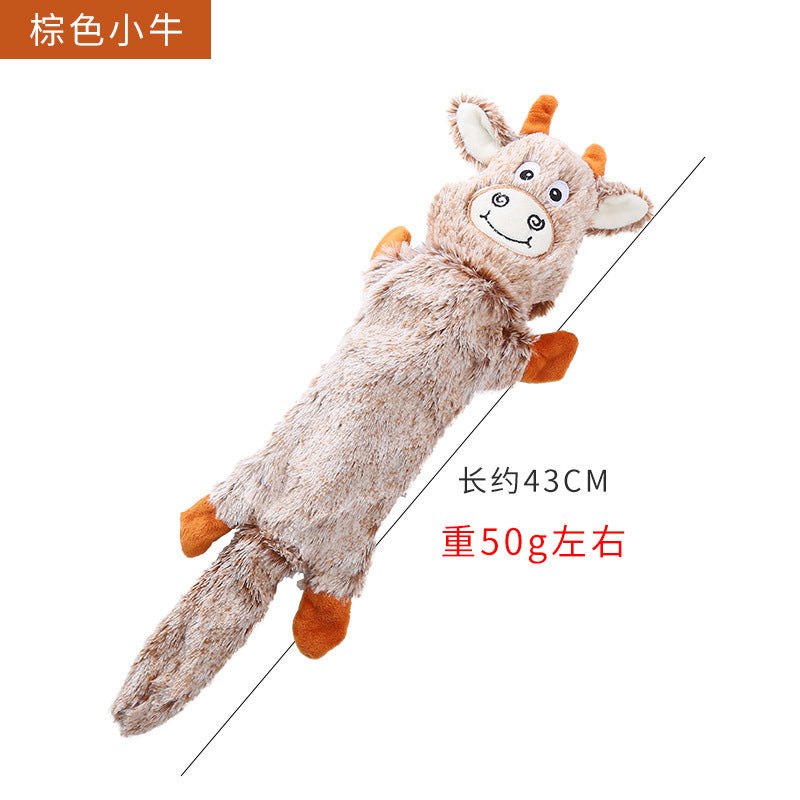 Leather shell animal plush toy interactive chew resistant dog toy 319