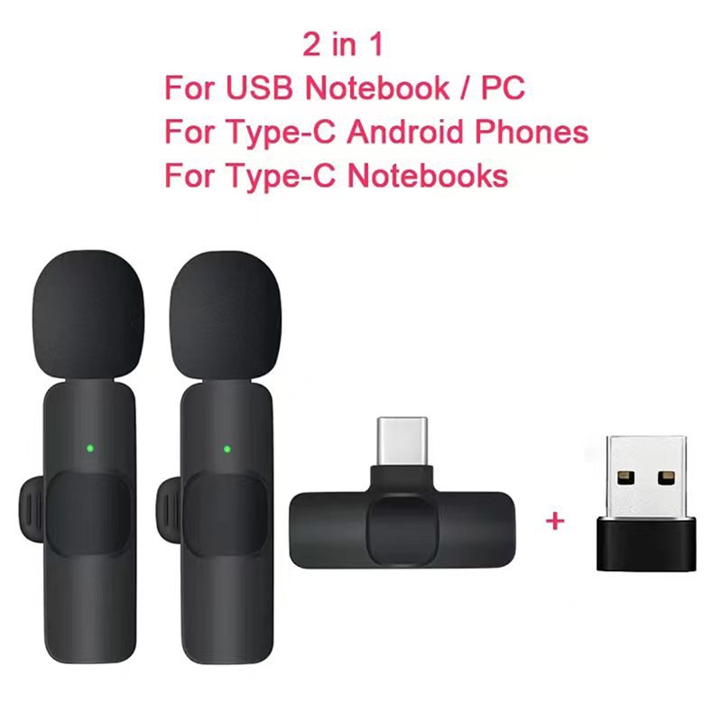 Wireless lavalier microphone K1K9J13 with one to two live streaming reception 186