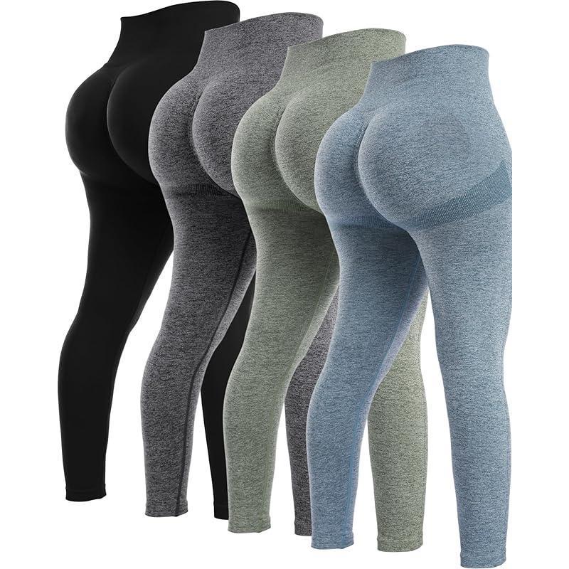 4 Piece Butt Lifting Workout Leggings for Women Seams Gym 430