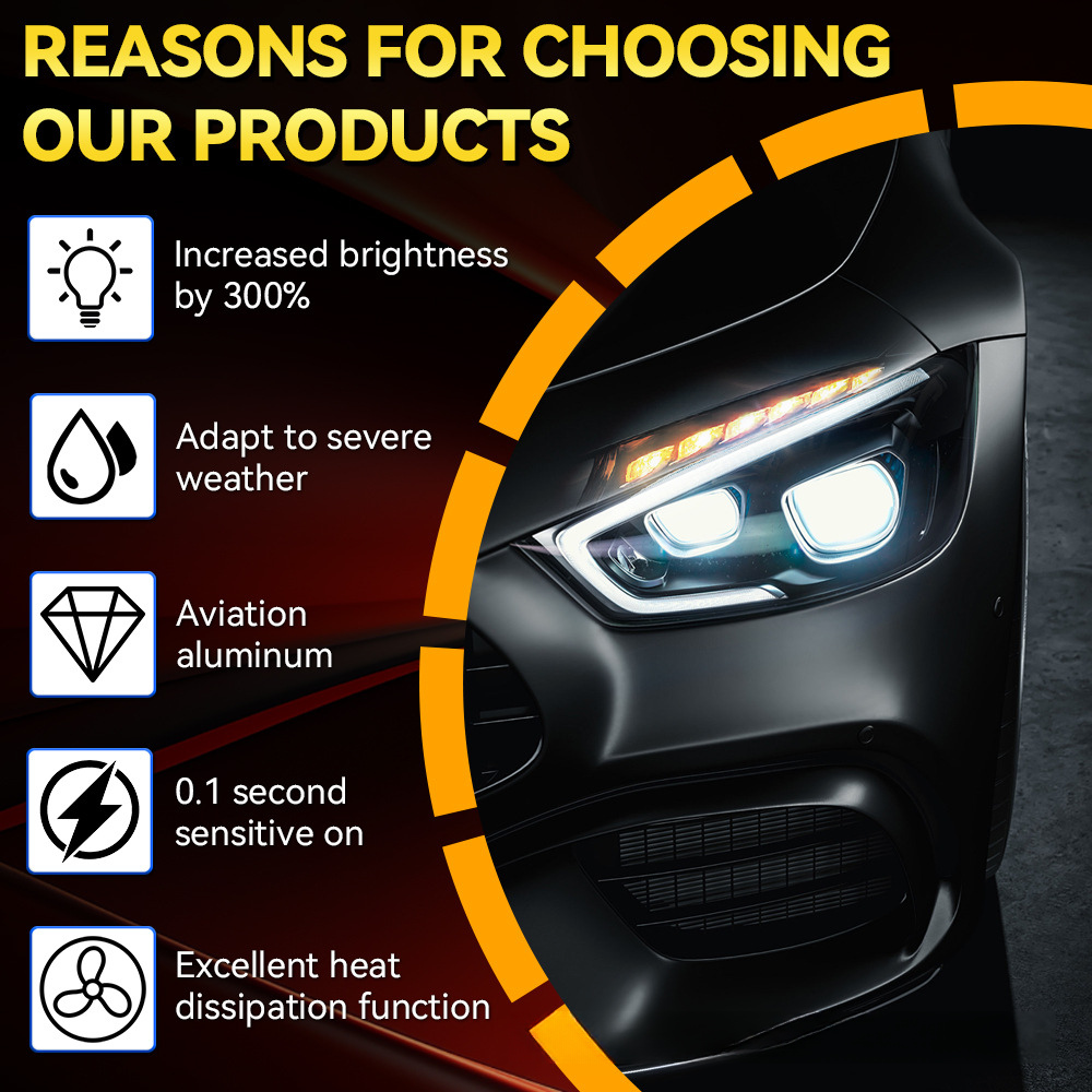 F2 Car LED Headlight COB Light Bulb H4 Bi-Xenon Headlamp 569