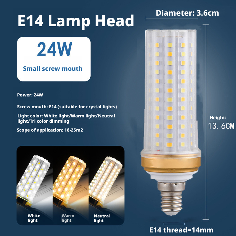 LED bulb screw energy-saving corn lamp super bright household E27E14 crystal pendant light 549