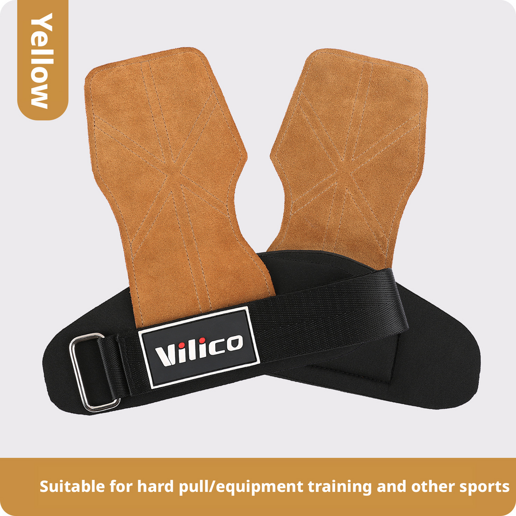 Sports, fitness, anti slip, palm protection, anti cocoon, pull up, male weightlifting, hard pull cowhide, four finger palm protection 407