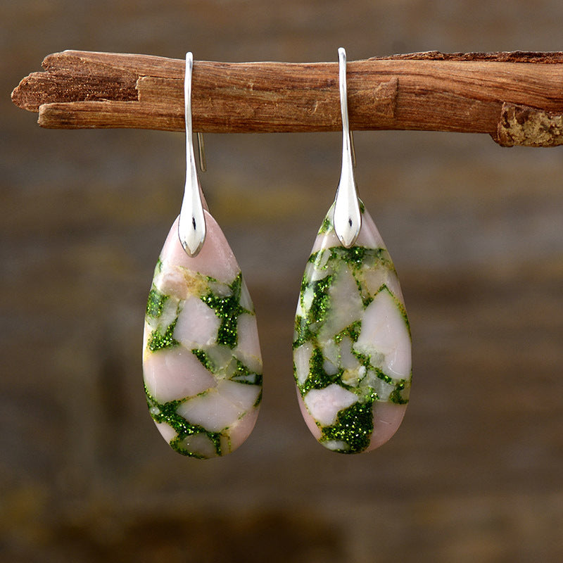 Bohemian Emperor Stone Droplet Pendant Earrings 275
