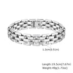 Minimalist men's wide face stainless steel strap gold bracelet 250