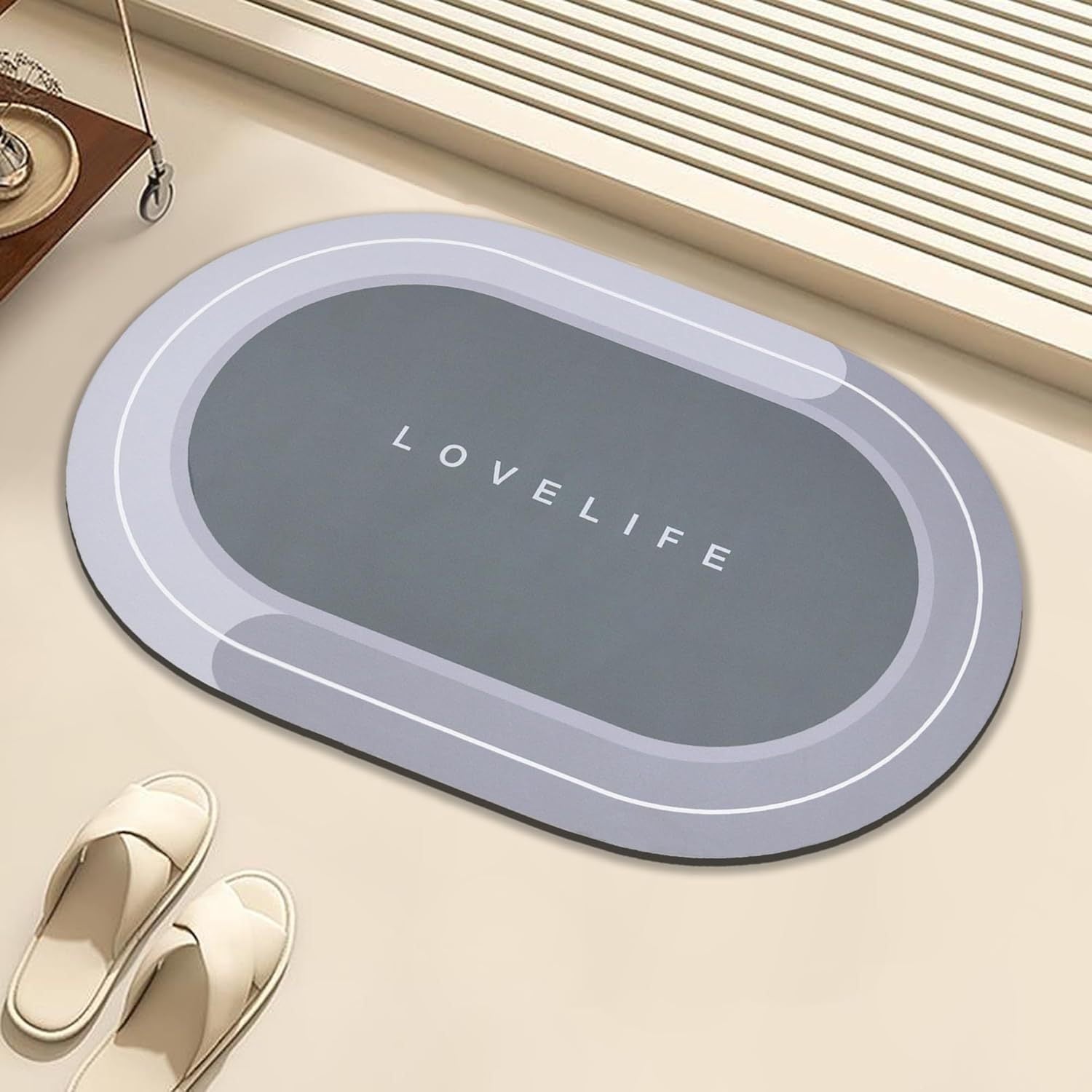 Soft diatomaceous earth absorbent mat  toilet door anti-slip quick-drying mat 018