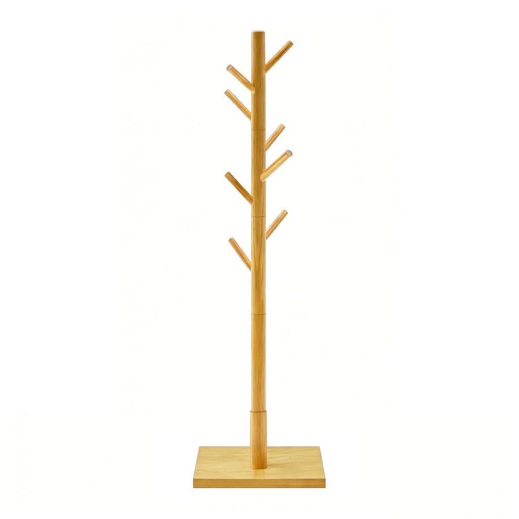 Solid wood coat rack, floor-standing, simple household clothes rack, living room bag rack 602