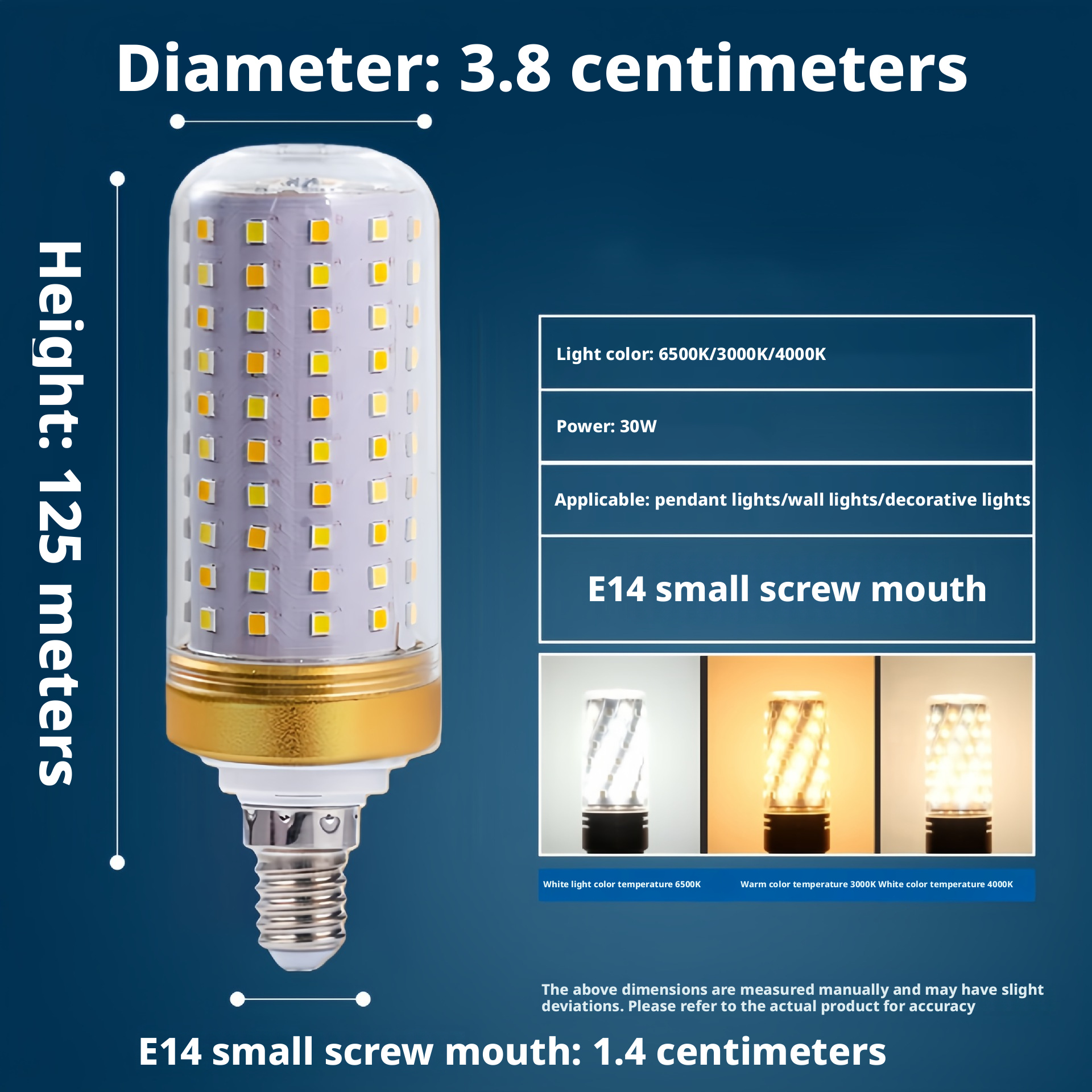 LED bulb screw energy-saving corn lamp super bright household E27E14 crystal pendant light 549